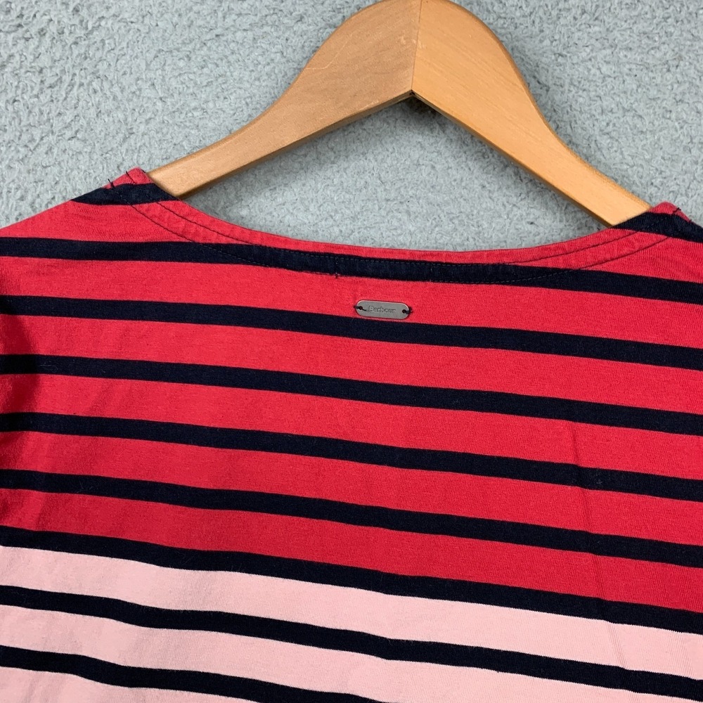 Barbour Bradley Top Women's US 8 Multicolor Striped Long Sleeve Cotton T-Shirt - Picture 6 of 10